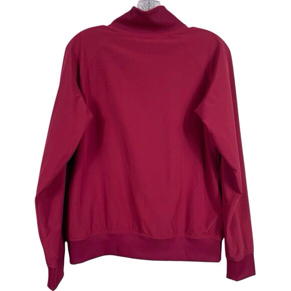 ATHLETA Brooklyn Bomber Jacket Size Small Stretch UPF 50+ Pockets Red Cranberry - Picture 4 of 15